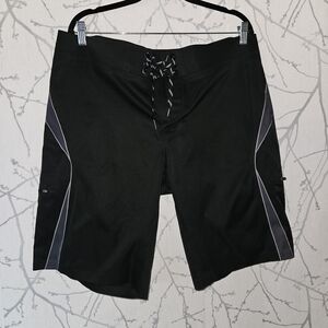 Lululemon Black Gray Geometric Swim Trunks Board Shorts